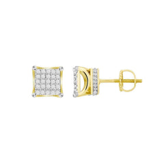 LADIES EARRINGS 0.50CT ROUND DIAMOND 10K YELLOW GOLD