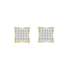 LADIES EARRINGS 0.50CT ROUND DIAMOND 10K YELLOW GOLD