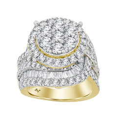 LADIES RING 5.00CT ROUND/BAGUETTE DIAMOND 10K YELLOW GOLD