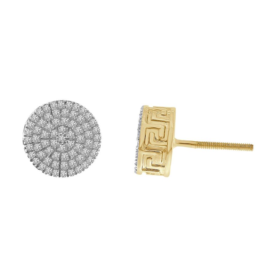 LADIES STUD EARRINGS 0.33CT ROUND DIAMOND 10K YELLOW GOLD