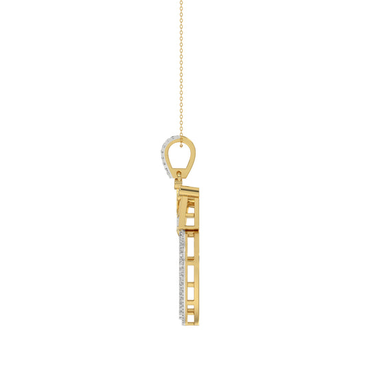 MEN'S PENDANT 0.40CT ROUND DIAMOND 10K YELLOW GOLD