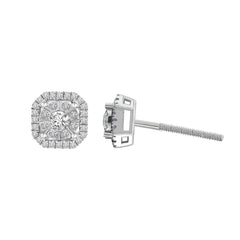 LADIES EARRINGS 0.33CT ROUND DIAMOND 10K WHITE GOLD