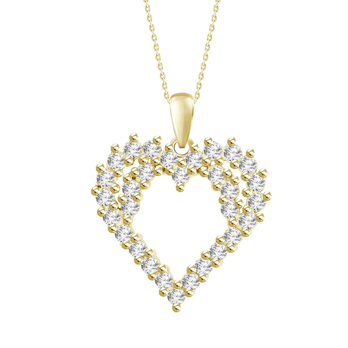 LADIES PENDANT WITH CHAIN 0.25CT ROUND DIAMOND 10K YELLOW GOLD