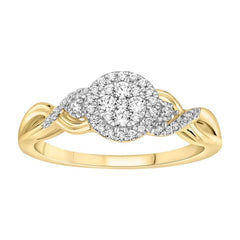 LADIES RING 0.25CT ROUND DIAMOND 10K YELLOW GOLD