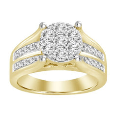 LADIES RING 0.50CT ROUND DIAMOND 10K YELLOW GOLD