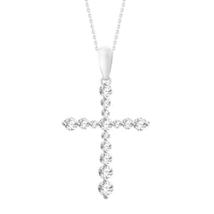 LADIES PENDANT WITH CHAIN 0.50CT ROUND DIAMOND 14K WHITE GOLD (SI QUALITY)