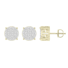 LADIES STUD EARRINGS 0.25CT ROUND DIAMOND 10K YELLOW GOLD