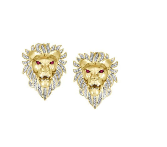 LADIES STUD EARRINGS 0.25CT ROUND DIAMOND 10K YELLOW GOLD