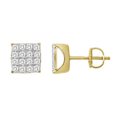 LADIES EARRINGS 0.33CT ROUND DIAMOND 10K YELLOW GOLD