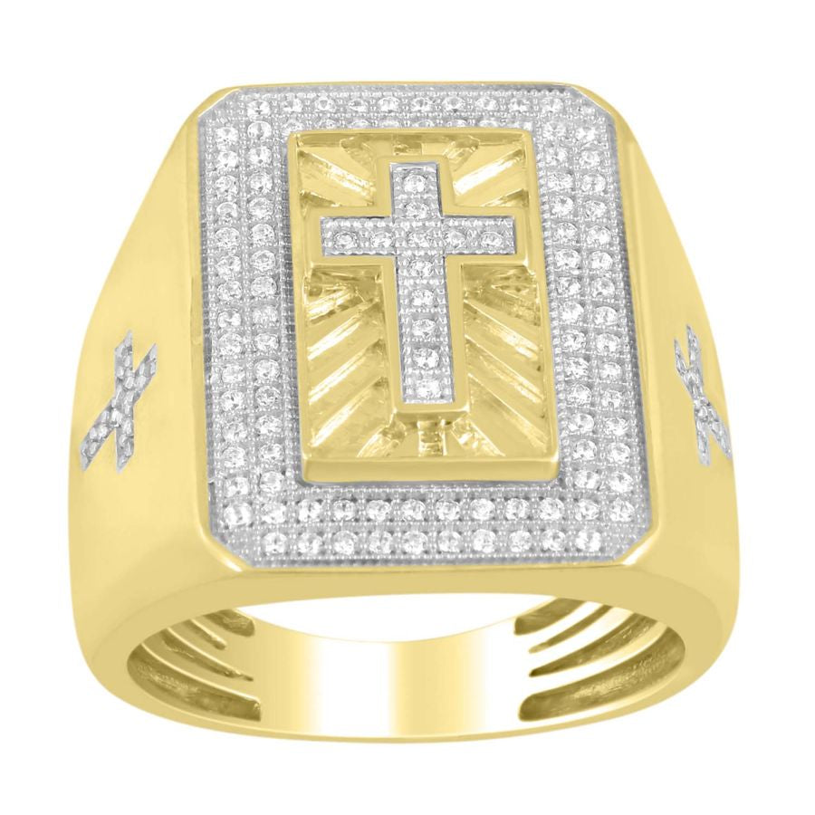 MEN'S RING 0.50CT ROUND DIAMOND 10K YELLOW GOLD