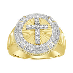 MEN'S RING 0.50CT ROUND DIAMOND 10K YELLOW GOLD