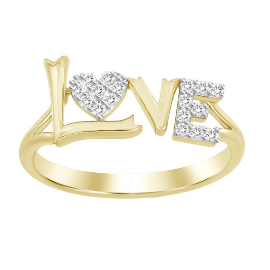 LADIES RING 0.10CT ROUND DIAMOND 10K YELLOW GOLD