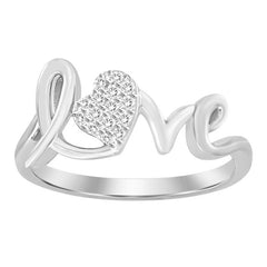 LADIES RING 0.10CT ROUND DIAMOND 10K WHITE GOLD