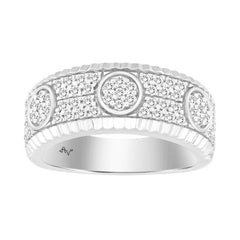 MEN'S RING 0.75CT ROUND DIAMOND 10K WHITE GOLD