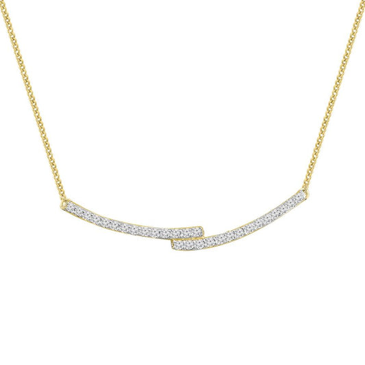 LADIES NECKLACE 0.20CT ROUND DIAMOND 10K YELLOW GOLD
