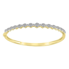 LADIES BANGLE 1.25CT ROUND DIAMOND 14K YELLOW GOLD