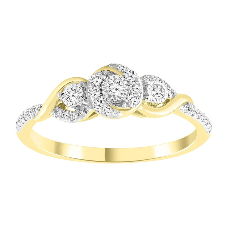 LADIES RING 0.20CT ROUND DIAMOND 14K YELLOW GOLD