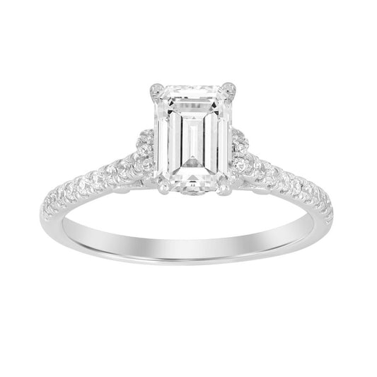 LADIES SEMI MOUNT RING 0.25CT ROUND DIAMOND 14K WHITE GOLD