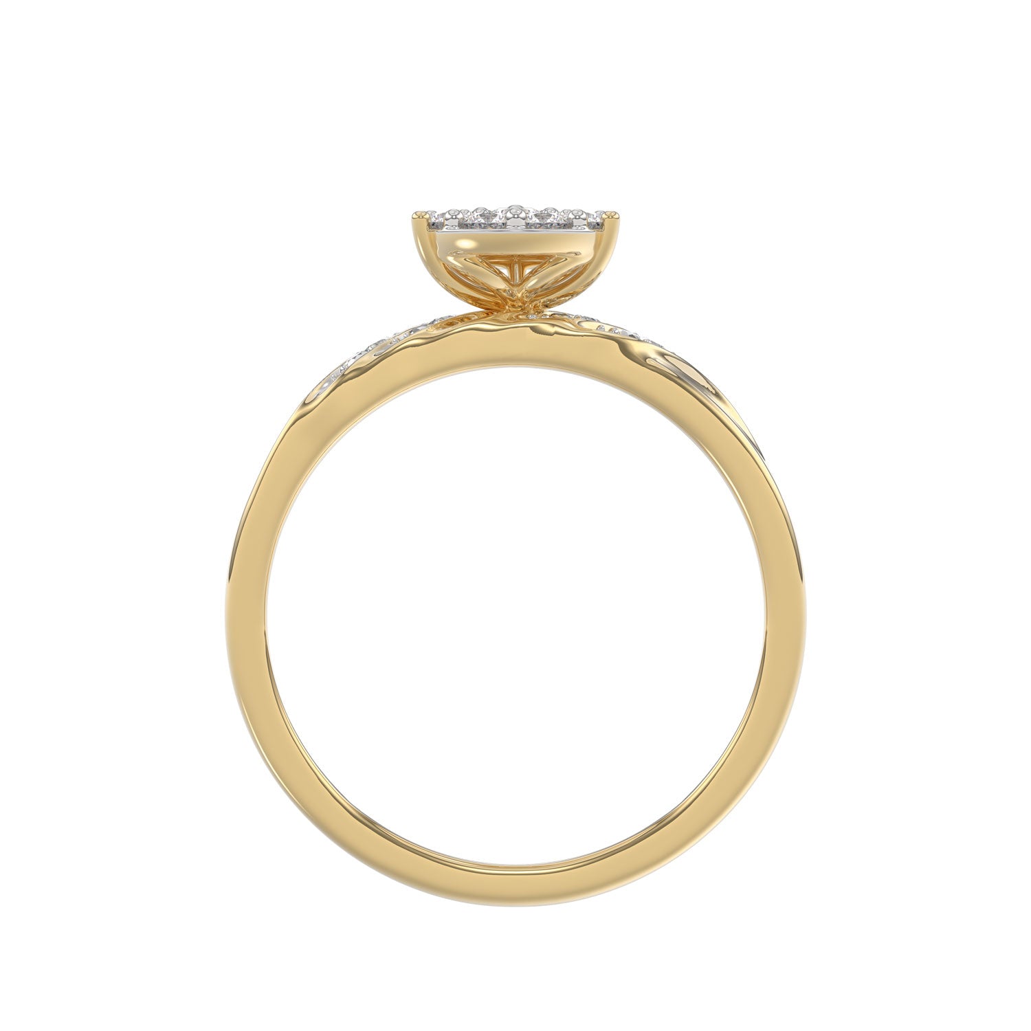 LADIES TRIOS SET 0.33CT ROUND DIAMOND 10K YELLOW GOLD