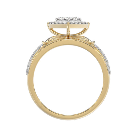 LADIES TRIO SET 1.00CT ROUND DIAMOND 10K YELLOW GOLD