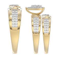 LADIES TRIO SET 1.00CT ROUND DIAMOND 10K YELLOW GOLD