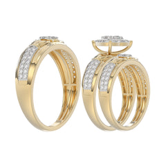 LADIES TRIO SET 1.00CT ROUND DIAMOND 10K YELLOW GOLD