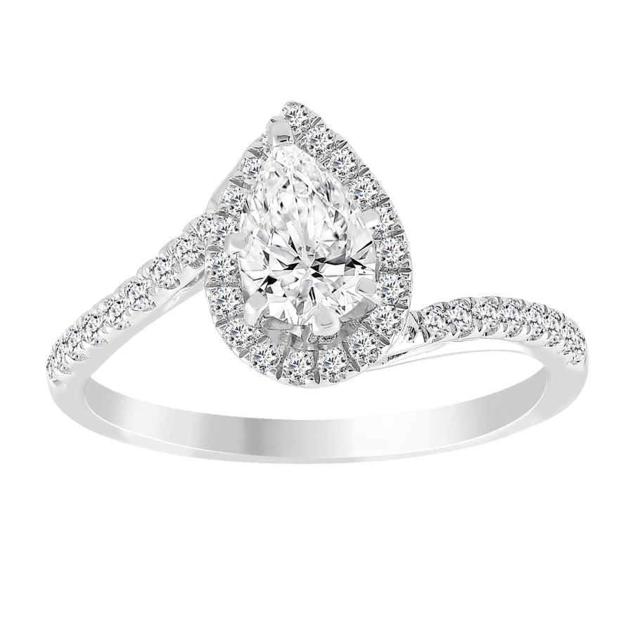 LADIES RING 0.25CT ROUND DIAMOND 14K WHITE GOLD