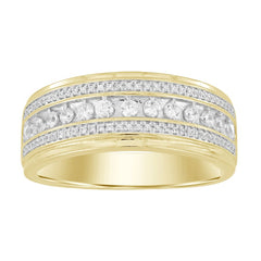 MEN'S BAND 0.50CT ROUND DIAMOND 10K YELLOW GOLD