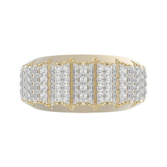 MEN'S BAND 1.00CT ROUND DIAMOND 10K YELLOW GOLD