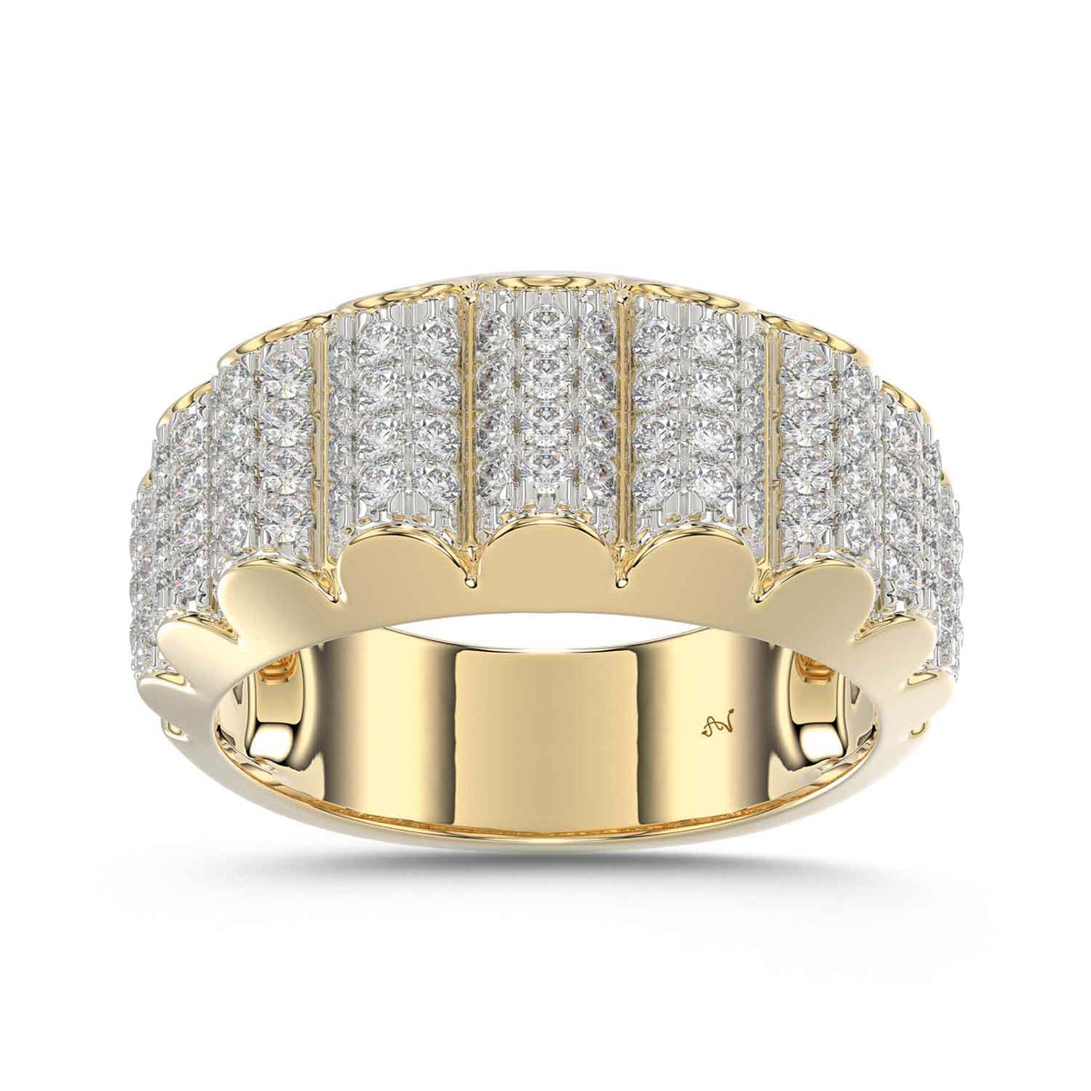 MEN'S BAND 1.00CT ROUND DIAMOND 10K YELLOW GOLD