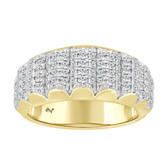 MEN'S BAND 1.00CT ROUND DIAMOND 10K YELLOW GOLD