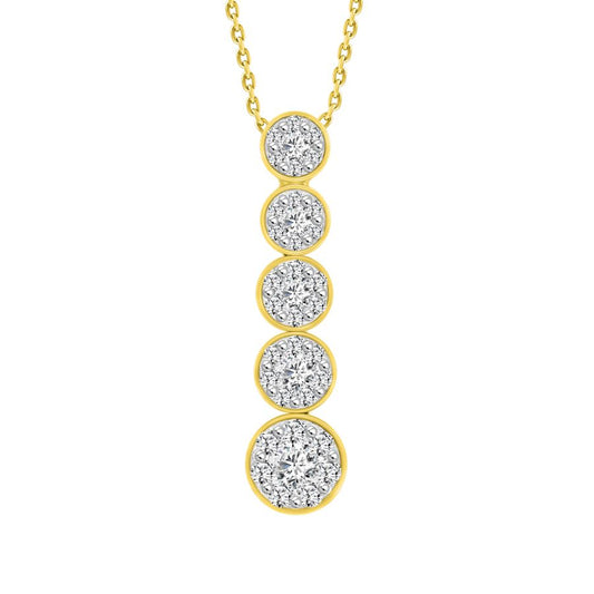 LADIES PENDANT WITH CHAIN 0.50CT ROUND DIAMOND 14K WHITE GOLD (SI QUALITY)