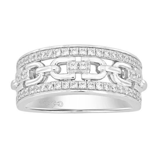 MEN'S BAND 0.50CT ROUND DIAMOND 10K WHITE GOLD