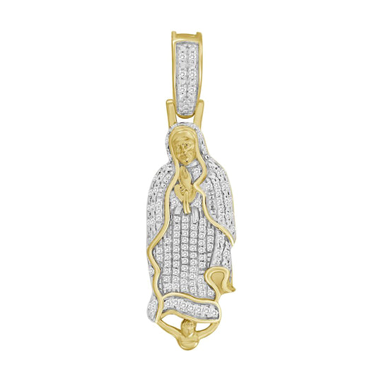 MEN'S CHARM PENDANT 0.20CT ROUND DIAMOND 10K YELLOW GOLD