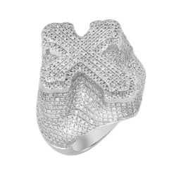 MEN'S RING 2.00CT ROUND DIAMOND 14K WHITE GOLD