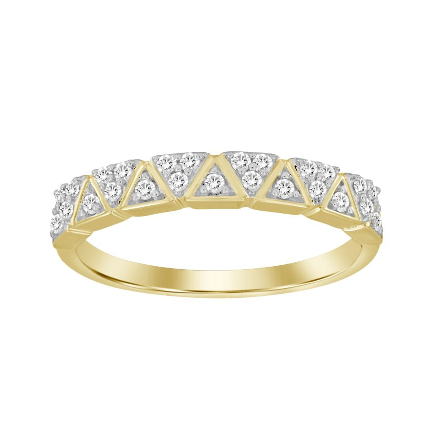 LADIES BAND 0.15CT ROUND DIAMOND 14K YELLOW GOLD