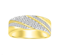 MEN'S BAND 0.50CT ROUND DIAMOND 14K YELLOW GOLD (SI QUALITY)