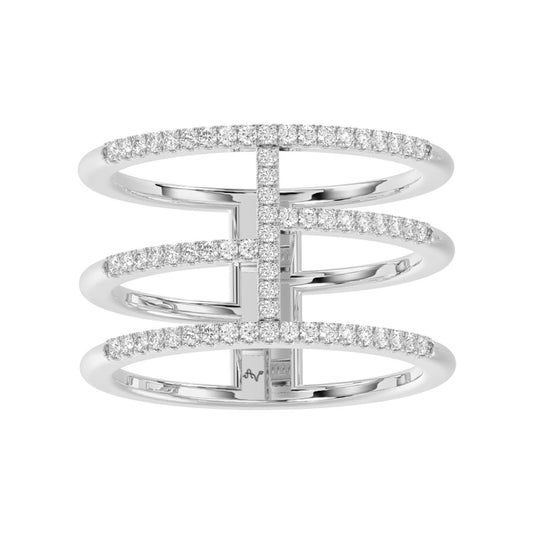 LADIES RING 0.25CT ROUND DIAMOND 14K WHITE GOLD  