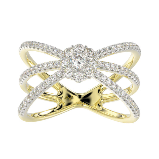 LADIES RING 0.50CT ROUND DIAMOND 14K YELLOW GOLD