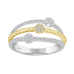 LADIES  RING 0.33CT ROUND DIAMOND 14K YELLOW/WHITE GOLD