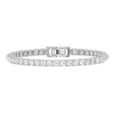 LADIES  BRACELET 1.00CT ROUND DIAMOND 14K WHITE GOLD