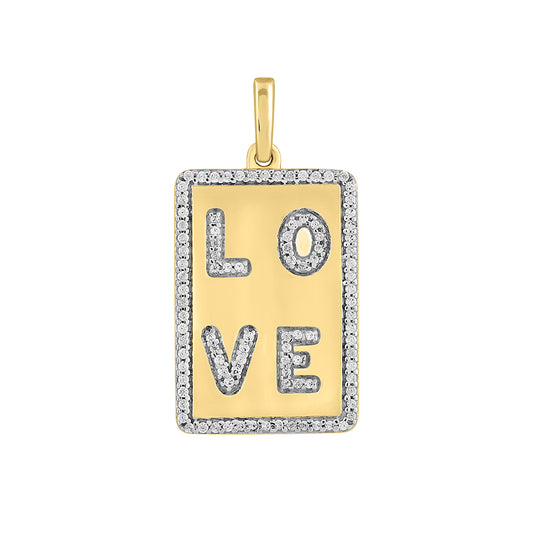 LADIES PENDANT 0.20CT ROUND DIAMOND 14K YELLOW GOLD WITH CHAIN