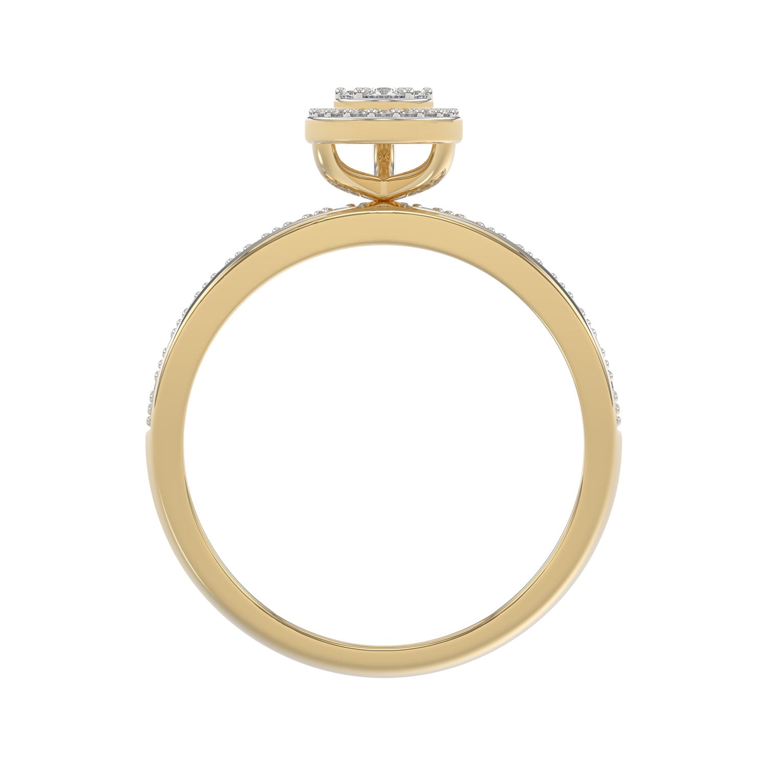 LADIES TRIO SET 1.00CT ROUND/BAGUETTE DIAMOND 10K YELLOW GOLD