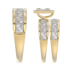LADIES TRIO SET 1.00CT ROUND/BAGUETTE DIAMOND 10K YELLOW GOLD