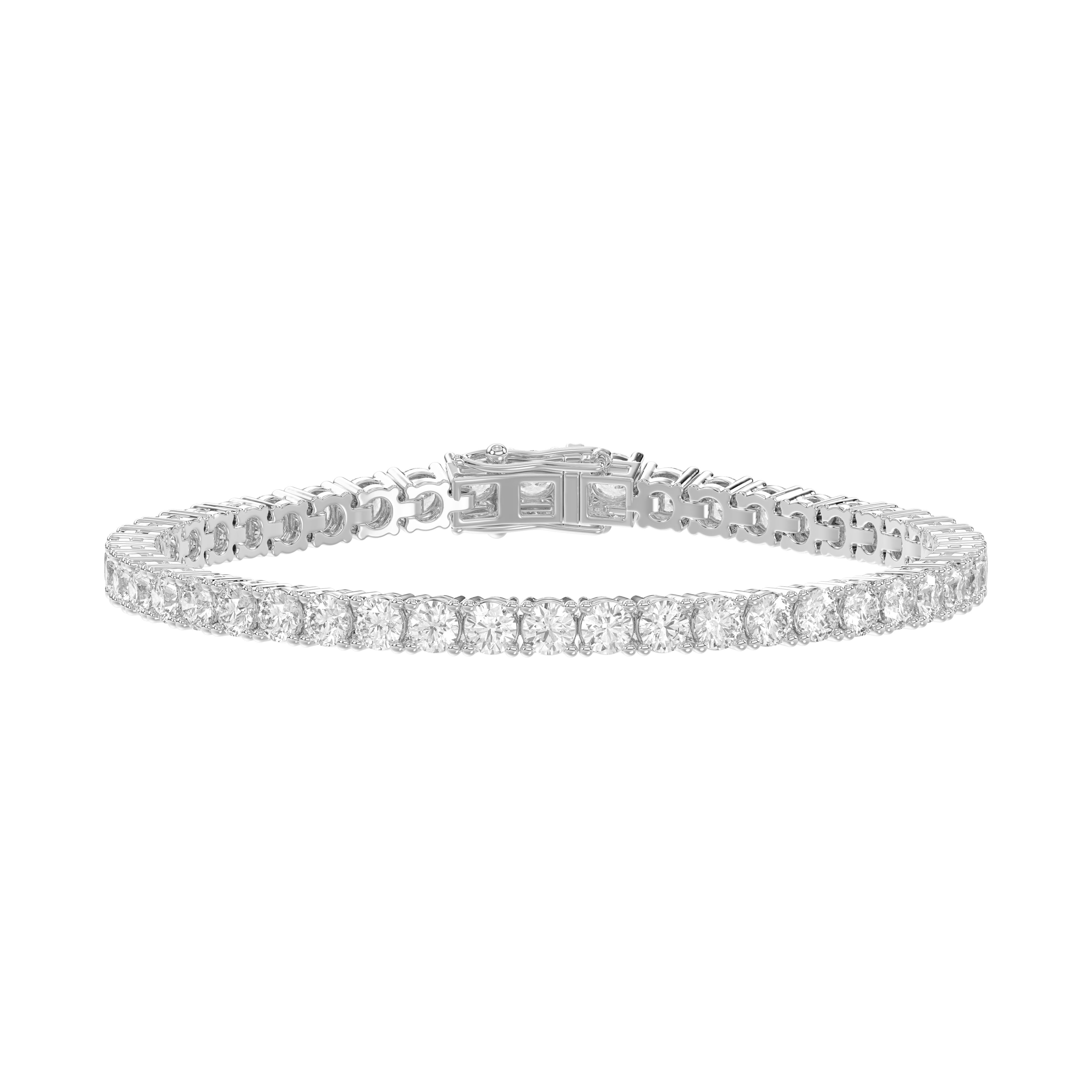 LADIES TENNIS BRACELET 3.00CT ROUND DIAMOND 14K WHITE GOLD