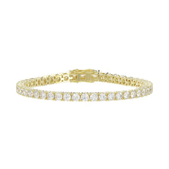 LADIES TENNIS BRACELET 3.25CT ROUND DIAMOND 14K YELLOW GOLD
