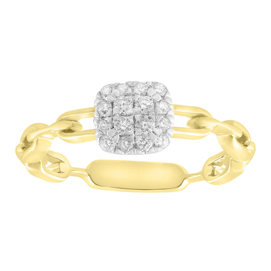 LADIES RING 0.20CT ROUND DIAMOND 14K YELLOW GOLD