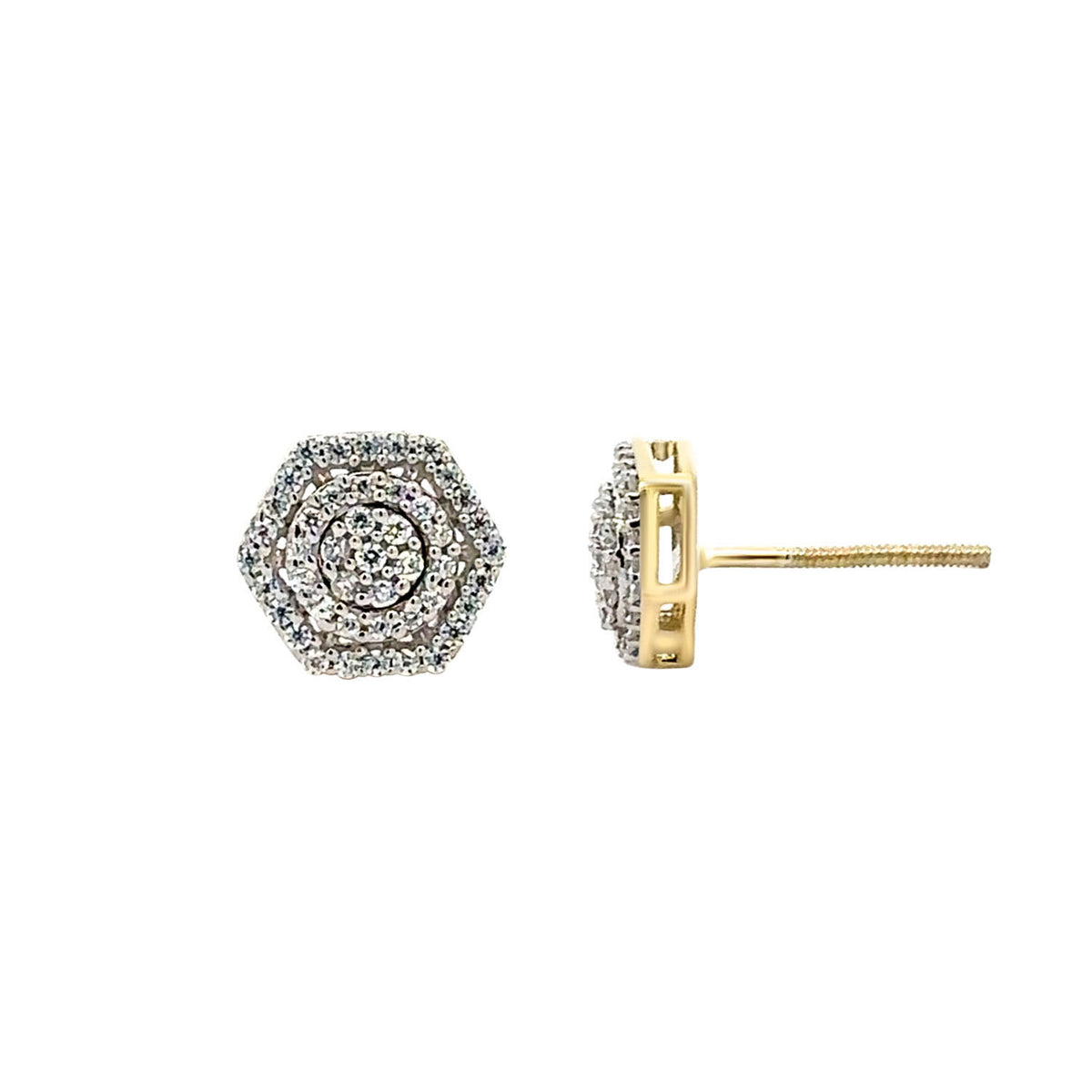 LADIES EARRINGS 0.33CT ROUND DIAMOND 10K YELLOW GOLD