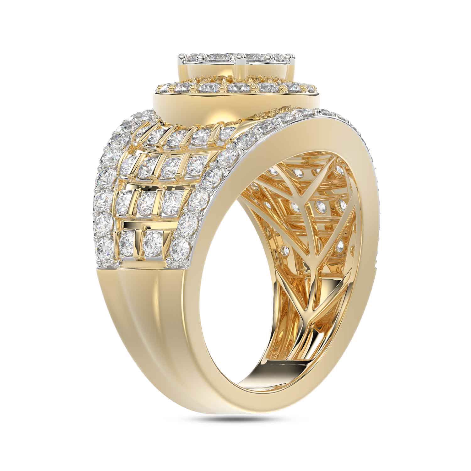 LADIES RING 2.00CT ROUND DIAMOND 10K YELLOW GOLD