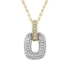 LADIES PENDANT 0.16CT WITH CHAIN ROUND DIAMOND 14K YELLOW GOLD